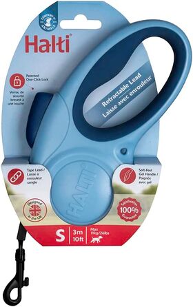 Шлейка для собак HATI Roeine з світловідбиваючим матеріалом, ергономічним дизайном та запатентованою застібкою. Підходить для великих собак (розмір ), блакитна, S