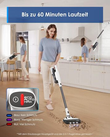 Бездротовий пилосос Tineco Pure ONE A50S Plus з акумулятором, 70 хв роботи, 3DSense Power щітка, технологія PureCyclone, контейнер 1 л, 185 Вт для шерсті тварин і грубого бруду
