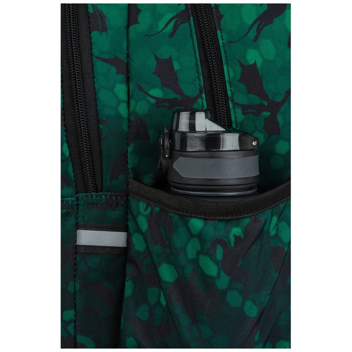 Багатовідсіковий шкільний рюкзак CoolPack, чорно-зелений, 26 л