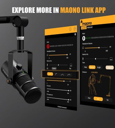 MAONO PD400X: USB/XLR мікрофон для подкастів, студії, стрімінгу та геймінгу з регулюванням гучності та функцією Mute