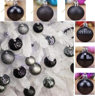 Новорічні кулі Taeku, 4 см, 36 шт. - набір прикрас для ялинки, чорний колір