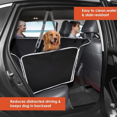 Waterproof & Scratch-Resistant Dog Seat Cover for Car Back Seat - Non-Slip & Side Protection Hammock for Small, Medium & Large Dogs - Single Seat