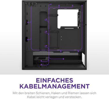 Корпус ПК NZXT H5 Flow Black - компактний ATX Mid-Tower для ігор з високою вентиляцією, 2 x 120mm вентилятори, підтримка радіаторів 360mm та 240mm, система кабельного менеджменту, скляна панель, 2024