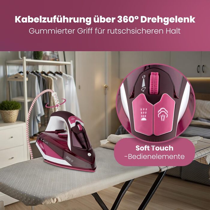 Праска з керамічною підошвою Bomann DB 6005 CB | 2600W, 350мл, з функцією пароутворення, захистом від накипу та протікання