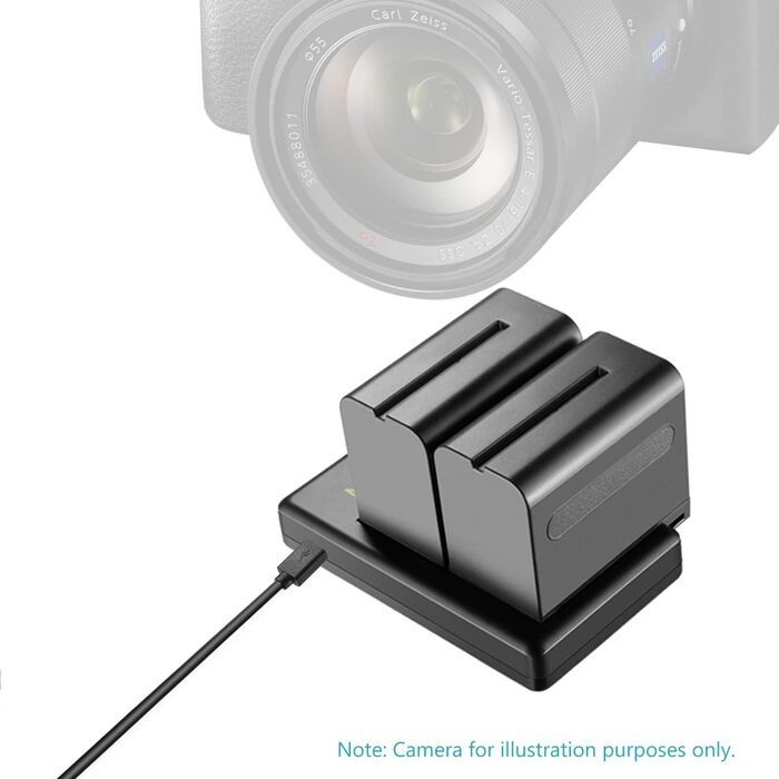 Акумулятор NEEWER NP-F750 2x 5600 mAh з USB-зарядним пристроєм, сумісний з Sony NP-F550/570/750/770/930/950/FM55H/FM500H/QM71/QM91/QM71D, NEEWER LED-ліхтарі, монітори, моторні слайдери