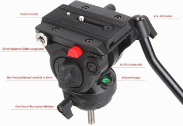 Панорамний штатив для камер VILTROX VX-18M, 188 см, з гідравлічною головкою Fluid Drag для DSLR та відеокамер, алюмінієвий