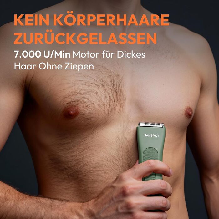 Триммер для тіла MANSPOT: чоловічий, вологостійкий, для інтимної зони, для тіла, для ніг, грудей, пахв, USB-C, для сухого та мокрого гоління