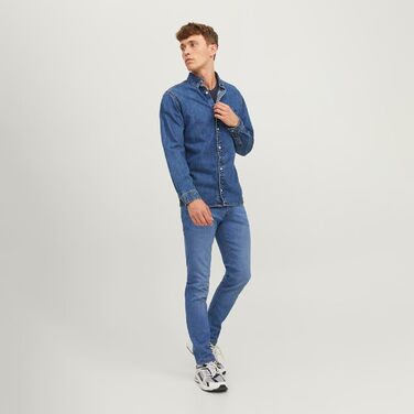Джинси чоловічі JACK & JONES Jjiglenn Original Ge 006, сині, 28W 30L