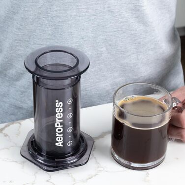 Кавоварка AeroPress Clear 3-в-1: прес, еспресо, френч-прес, портативна, чорна, для подорожей і кемпінгу, без гіркоти
