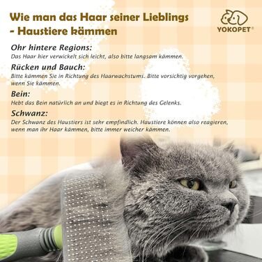 Щітка для собак та котів, видалення підшерстка, самоочисна щітка для довгої та короткої шерсті, видалення шерсті з однією кнопкою (зелена)