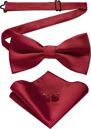 Набір краватки, нагрудного хустинки та краваткових затискачів JEMYGINS для чоловіків, бордовий