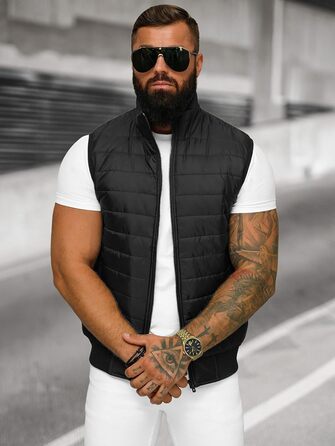 Чоловіча степкова жилетка OZONEE з капюшоном, без рукавів, спортивна, для перехідного сезону, чорна