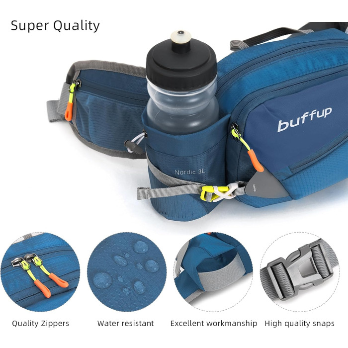 Спортивна поясна сумка для собак: бігова, туристична, велосипедна. Для чоловіків та жінок. Об'ємна, темно-синя