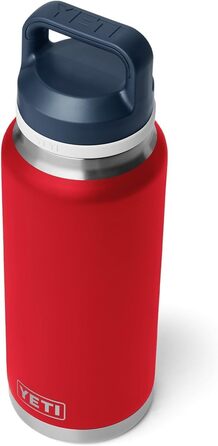 Термос-пляшка YETI Rambler 1 л, вакуумна ізоляція, нержавіюча сталь, герметична кришка з носиком (Rescue Red/White/Navy)