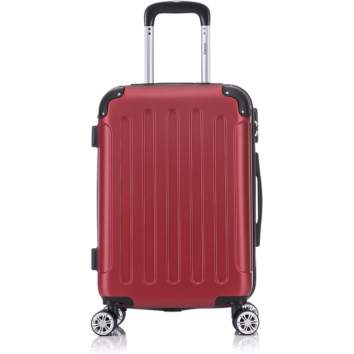 Чемодан Flexot® F-2045, набір 3 шт. (16 кольорів), ручна поклажа, валіза, тріумф, ролер, твердий корпус (M, Рубіново-червоний)