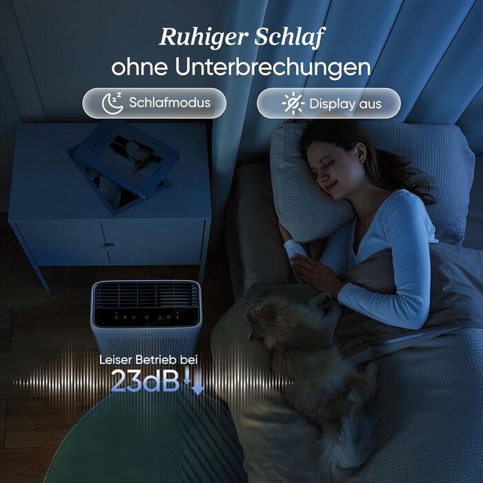 Повітряний фільтр LEVOIT з HEPA-фільтром: видаляє цвіль, пил, пилок, шерсть тварин. Автоматичний режим, CADR 240 м³/год, тихий режим 22 дБ, таймер, для кімнат до 50 м², білий.