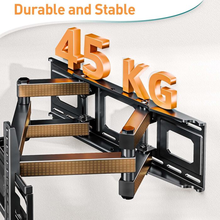 Настінне кріплення для телевізора ELIVED поворотне, нахильне, для LCD/LED/OLED 26-70 дюймів, VESA 400x400, до 45 кг, з висувним механізмом