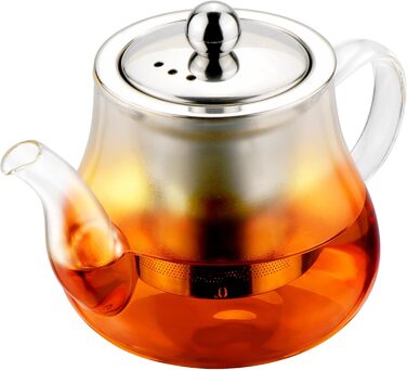 Чайник скляний Honneeo 450 мл з знімним фільтром, для листового чаю, трав'яних зборів та фруктів