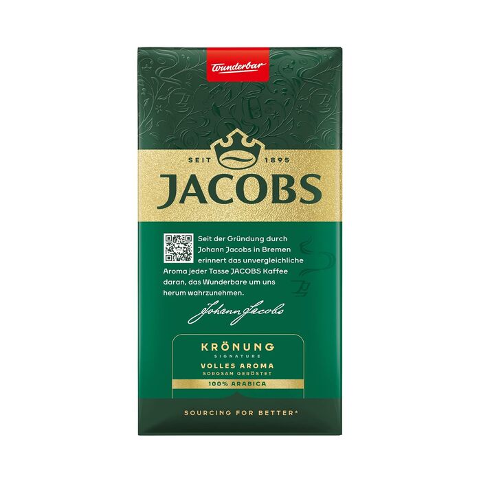 Кава молота Jacobs Krönung для фільтр-кави, набір 12 пачок по 500 г