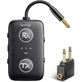 Bluetooth 5.4 адаптер ElecMoga 2-в-1: передавач та приймач, підтримка 2 пристроїв, для авто, телевізора, навушників Bluetooth 5.4 адаптер ElecMoga 2-в-1: передавач та приймач, підтримка 2 пристроїв, для авто, телевізора, навушників