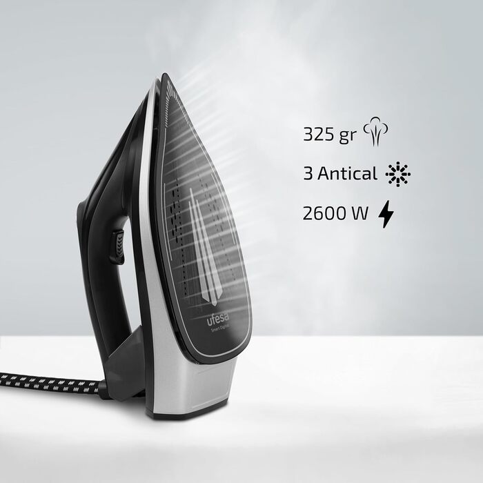 Праска Ufesa Perfect Steam - станція з парою, 2400 Вт, 6.5 бар, вертикальна та горизонтальна, 290 г паровий удар, резервуар 1.2 л