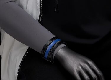 Чоловічий/Жіночий шкіряний браслет COOLSTEELANDBEYOND, плетіння, спортивний, мінімалістичний, чорний/коричневий, чорно-синій