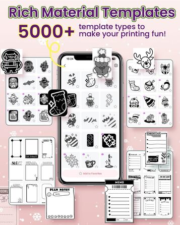 Phomemo Mini Drucker: Портативний термальний фотодрук, USB, сумісний з Android/iOS, для щоденників, навчання, DIY, зелений, M02, з рулоном паперу