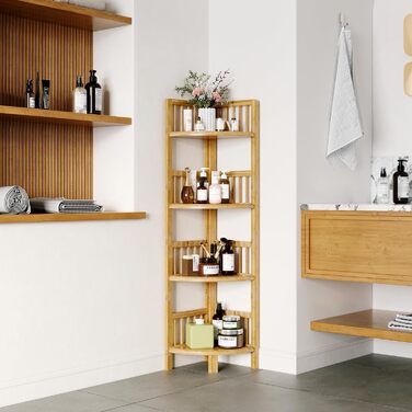 Бамбукова етажерка Dripex з 3 полицями, підлогова, 89x30x30 см, стелаж для ванної, кухні, вітальні, спальні