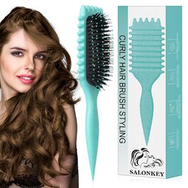 Щітка для локонів Lockenbürste – антистатична стилінг-щітка з вентиляційним дизайном для мокрого та сухого волосся, ідеальна для кучерявого волосся та додання об'єму (зелена)