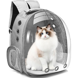 Сумка-переноска для котів, домашніх тварин, рюкзак-переноска, передня кишеня для маленьких, середніх котів, цуценят, собак (сіра)