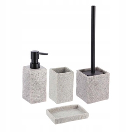 Набір аксесуарів для ванної кімнати та туалету, 4 предмети, сірий