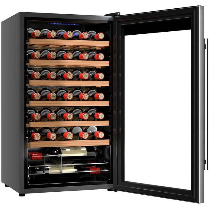 Cecotec Bolero Grandsommelier 34 Bottle Wine Refrigerator - Stainless Steel Compressor Cooler with Adjustable Temperature (5-18°C), Touch Control, LED Interior Lighting