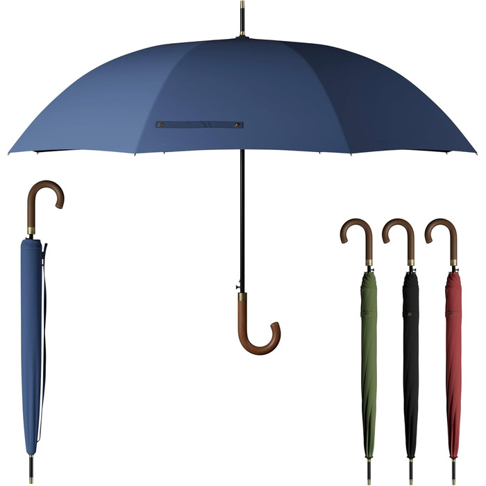 Sapor Design Umbrella Stock Umbrella Stormproof Auto-Open Windproof | XXL Large & Stable for 2 People Ladies & Gentlemen | Golf Umbrella Travel – 123 cm Ø Elegant Blue - Classic