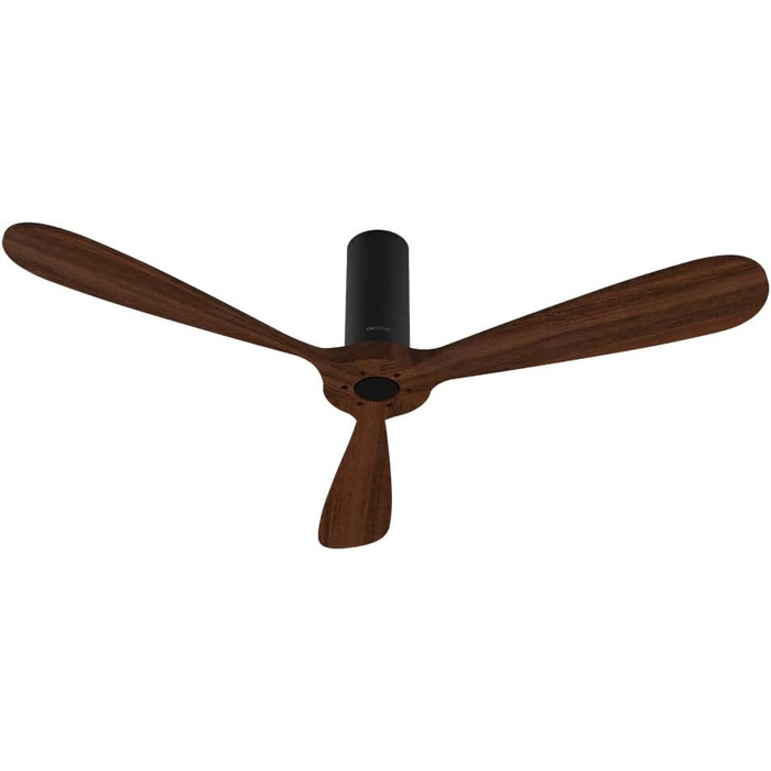 Стеляний вентилятор Cecotec EnergySilence Aero 5500 Black Aqua Connected з Wi-Fi та пультом дистанційного керування. 40 Вт, діаметр 52 дюйми, 3 лопаті, IP44, зимовий/літній режим, таймер, темне дерево