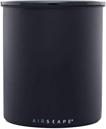 Airscape Coffee Storage Canister (1.1 kg dry beans) – Large Kilogram-Sized Container, Patented Airtight Lid Pushes Air Out to Preserve Food Freshness (black)