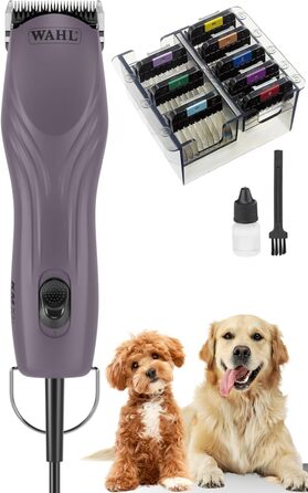 Машинка для стрижки собак та котів Agrarzone KM10+ з набором гребінців - професійний інструмент для грумерів та ветеринарів, тиха та з низькою вібрацією