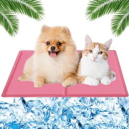 Килимок охолоджуючий для собак та котів, самоохолоджуючий, 50x40 см, з нетоксичним гелем (рожевий)