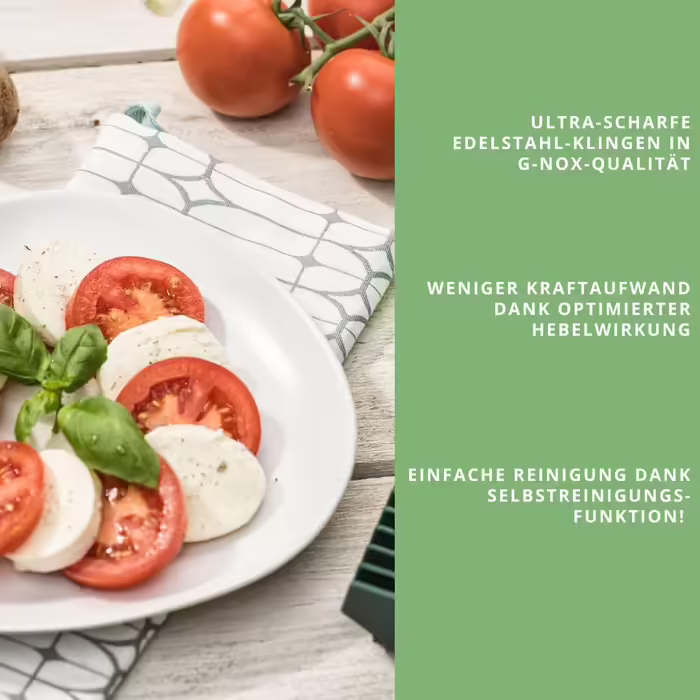 Овочерізка Genius Nicer Dicer Chef Deluxe XXL 37 предметів із набором скляних мисок, томатниця, овочерізка, 3-в-1 друшляк, шинкувальник, зелений