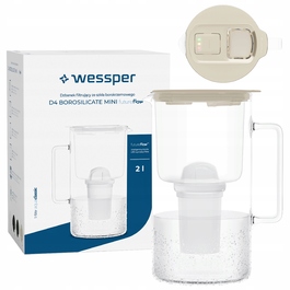 Скляний фільтр-кувшин Wessper D4 BOROSILICATE MINI FF BG з фільтром