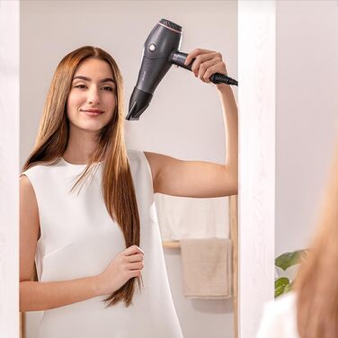 Фен Cecotec Bamba IoniCare Harmony, 2600W, регулювання температури та швидкості, технологія HairCare, іони, 1.8м, 2 насадки, холодний струмінь, сірий