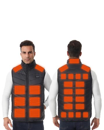 Обогревна жилетка Monave для чоловіків та жінок. Жилетка з підігрівом, 3 режими, для мотоцикла, кемпінгу, катання на лижах, повсякденного носіння та роботи на відкритому повітрі. Чорний колір. (Powerbank не входить до комплекту)