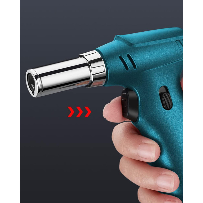 Кулінарний пальник-газовий обпалювач ibforcty, багаторазовий кухонний torch з регулюванням полум'я та замком безпеки для десертів, крем-брюле та BBQ, чорний