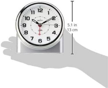 Acctim 14287 Central Alarm Clock, Silver