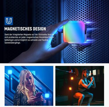 NEEWER BL60C LED-панель для відеозйомки: RGB, 8W, 2700K-7500K, портативна, з акумулятором 4000mAh, метал, CRI 97