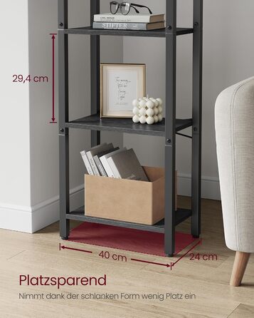 VASAGLE 4-Tier Regal mit offener Ablage