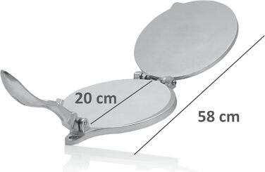 Пресс для тортилій Mahlzeit Ø 20 см з алюмінію з папером для випікання | для тортилій, тостонес, кесадільї, роті, емпанадас, маїсових тортилій та арепа