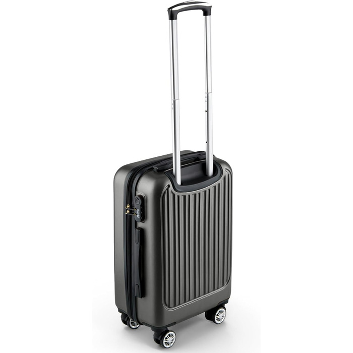 ABS валіза Hartschalenkoffer Easy Move - ергономічна, безпечна, компактна з 360° колесами, кодований замок, рол-валіза, валіза для подорожей (54 см, темно-сірий)