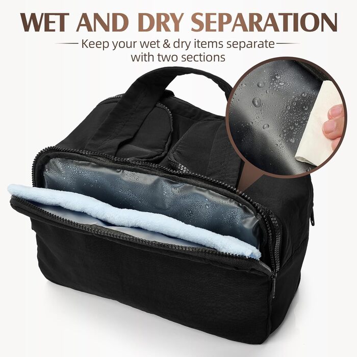 Чоловіча та жіноча косметичка для подорожей Axcone, велика, широка, органайзер для косметики та аксесуарів, ручна поклажа, чорна (T7151)