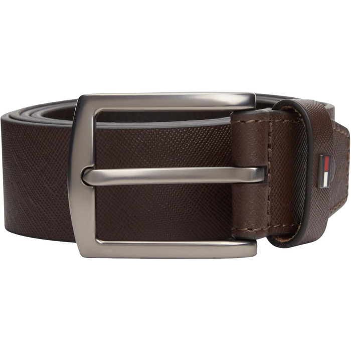 Чоловічий регульований шкіряний ремінь Tommy Hilfiger Brown (Coffee Bean)