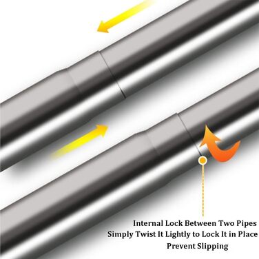 Штанга для душу U-подібна, 85-120 см, не потребує свердління, з нержавіючої сталі 304, для ванної/душу
